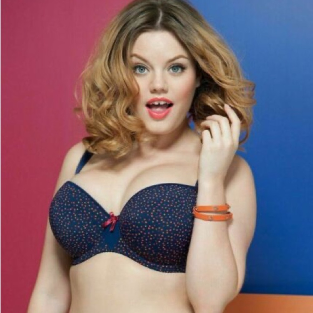 NWOT Curvy Kate Arizona Bra Navy/Multi Dots - UK 32G(D6)/US 32G/32I